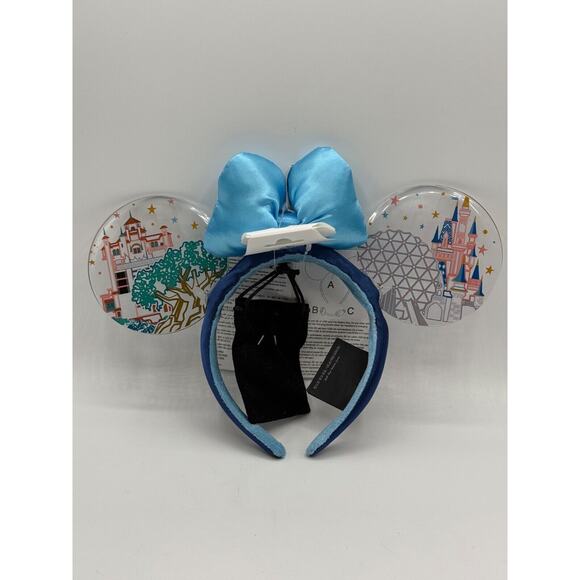Disney Parks Four Parks Icon Epcot Magic Kingdom Minnie Ears Headband *NWT - Picture 1 of 7
